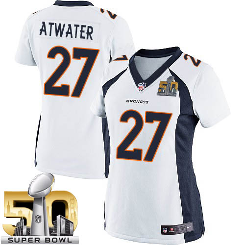Women's Elite Steve Atwater Super Bowl L Nike Jersey White Road - #27 NFL Denver Broncos